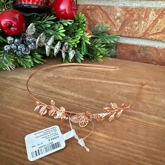 Rose Gold Butterfly Pearl Leaf Headband Accessory NWT‼️FINAL SALE - Picture 1 of 9